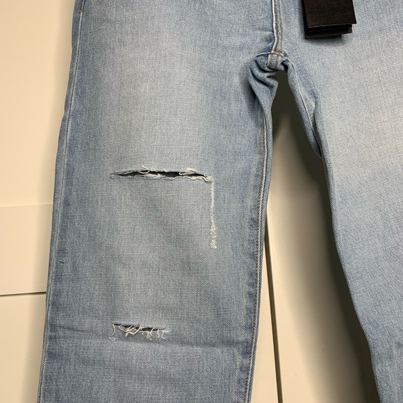 Saint Laurent Ripped Blue Denim Pants - Picture 3 of 7